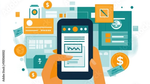 Wallpaper Mural Modern Mobile Banking and Financial Technology Torontodigital.ca