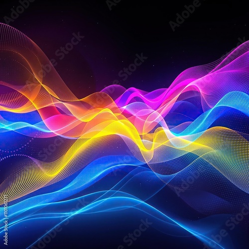 Glowing colors pulse and throb in a dynamic display, dynamic display, luminous beats, radiant pulses, glowing colors