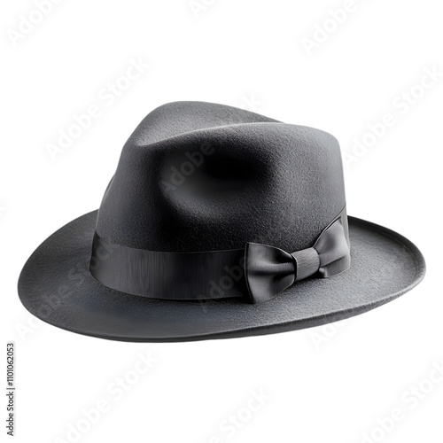 Showcasing a classic black fedora isolated on a transparent background fashion photography studio setup minimalist design for seo impact