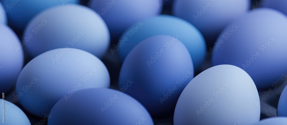 Elegant dyed chicken eggs in shades of very peri with selective focus creating a festive background for Easter celebrations. Elegant dyed chicken eggs in shades of very peri with selective focus creating a festive background for Easter celebrations.