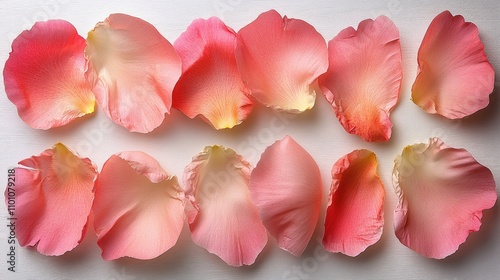 Wallpaper Mural Delicate arrangement of pink peony petals on a white background showcasing natural beauty and texture for floral design use Torontodigital.ca