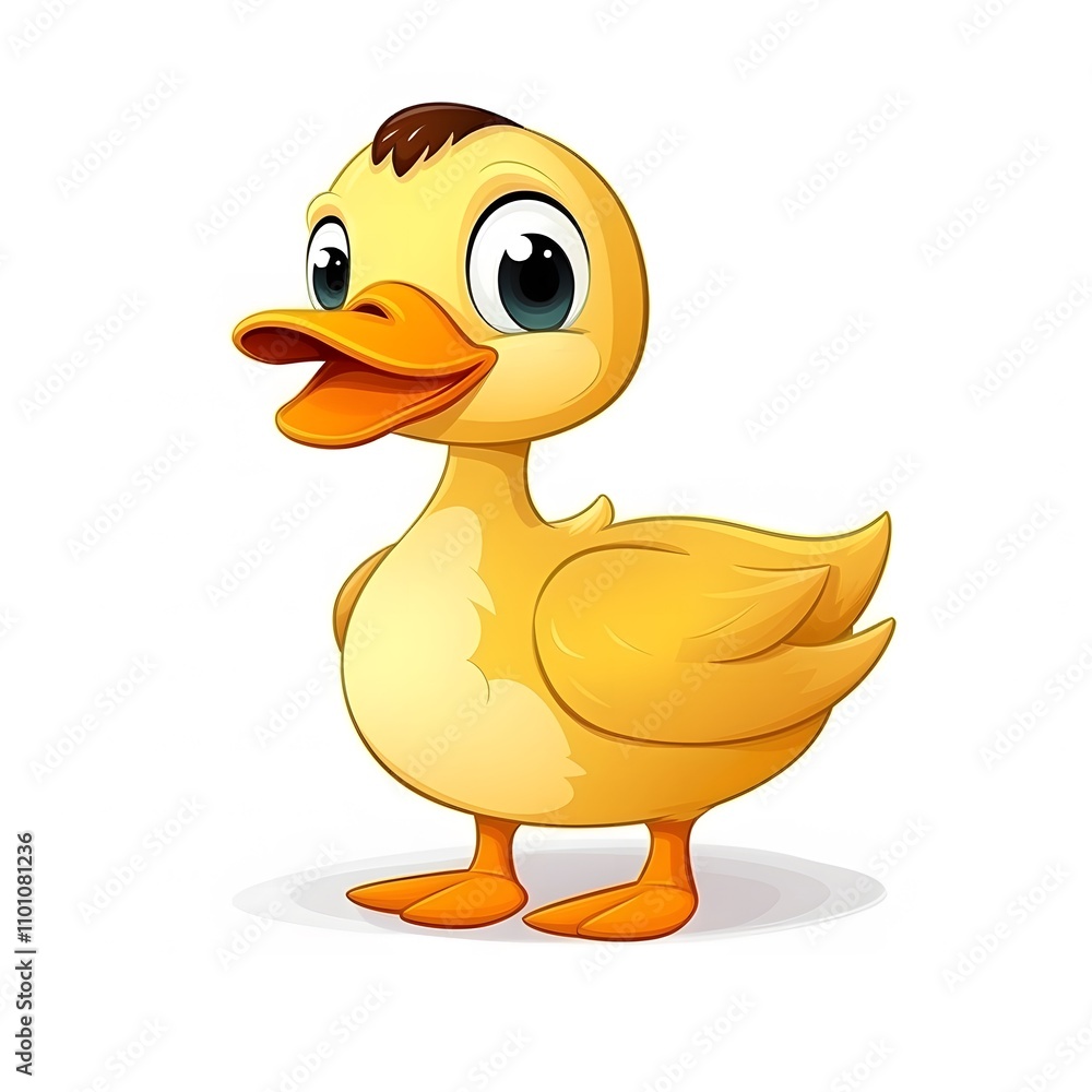 Fototapeta premium Animated duck character children's illustration fun environment playful concept whimsical viewpoint for kids' content