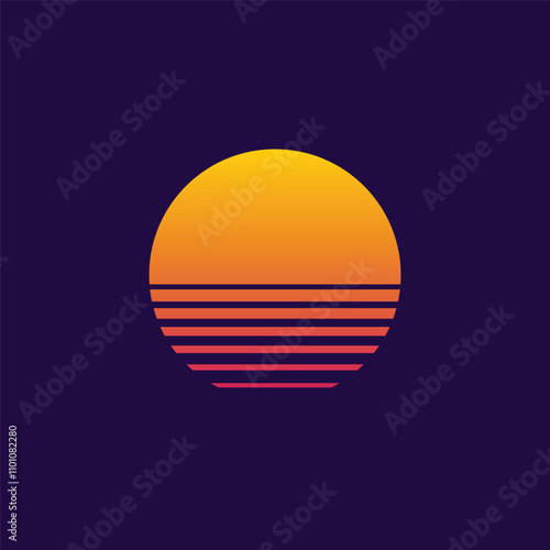 Retro sun logo