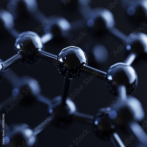 acrylamide molecular structure, 3d model molecule, monomer, structural chemical formula view from a microscope photo