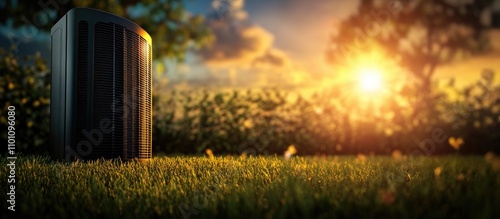 Outdoor thermal insulated deaerator operating at atmospheric pressure in a sunlit garden setting highlighting efficient energy solutions photo