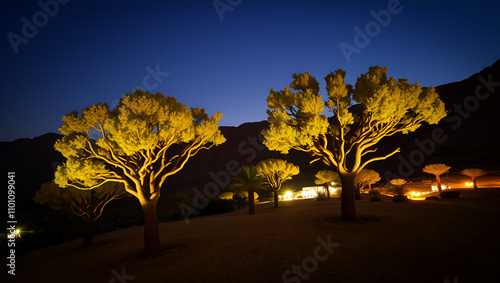 Frankincense trees in Dhofar mountains, Oman photo