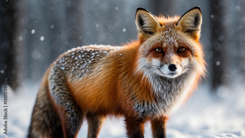 Obraz premium red fox in snow