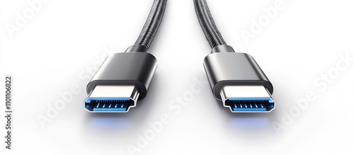 USB Type C male adapter with USB 3.0 OTG cable showcasing modern connectivity and technology against a clean white background photo