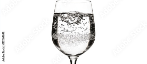 Sparkling drink in a glass with bubbles showcasing refreshing beverage concept for cocktail or celebration themes photo