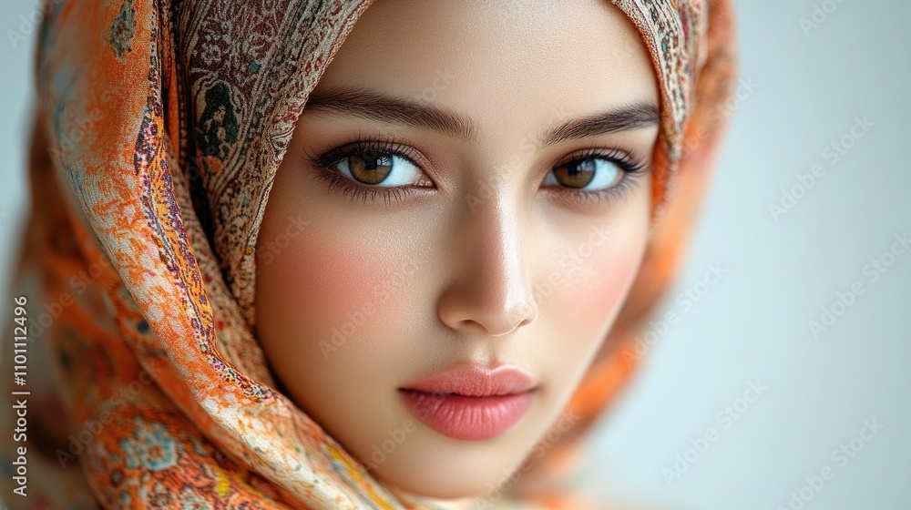 Elegant female model in traditional kebaya and hijab showcasing Asian culture with intricate songket design against a minimalistic background. Elegant female model in traditional kebaya and hijab showcasing Asian culture with intricate songket design against a minimalistic background.