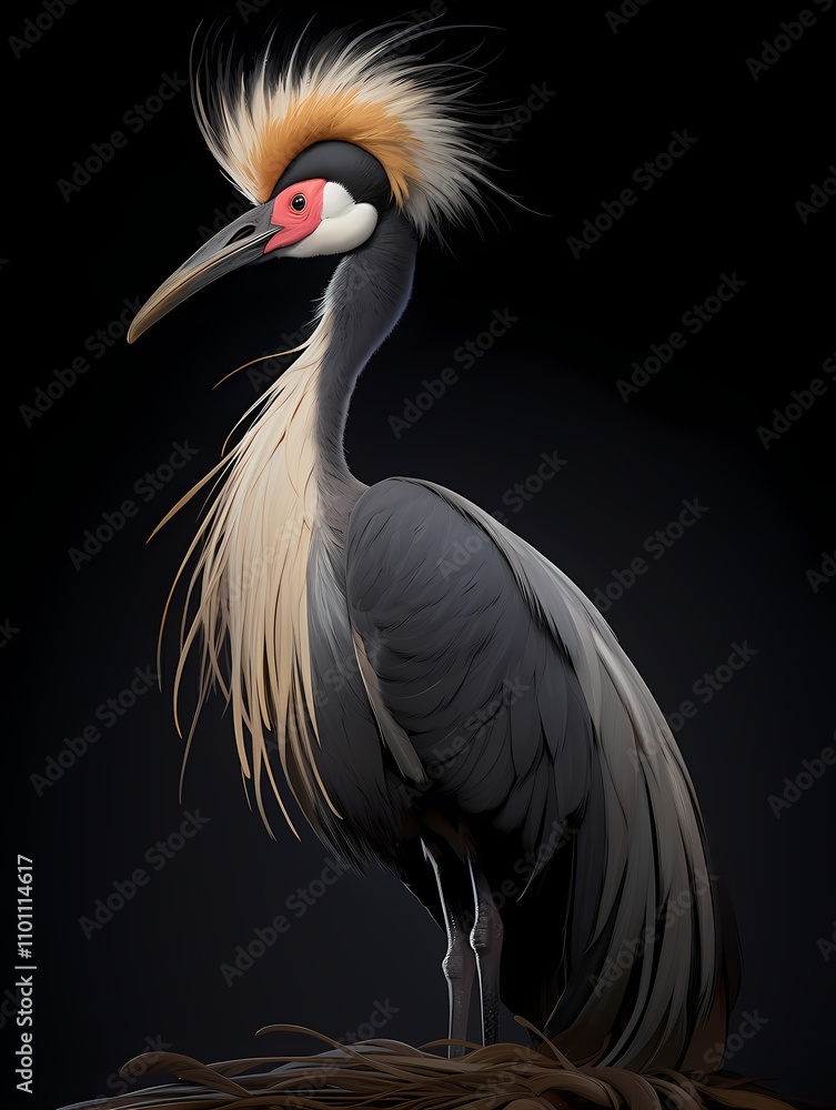 Fototapeta premium Grey crowned crane