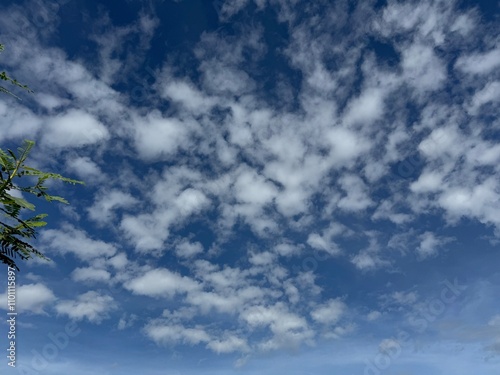 soft focus blue sky and clouds view, natural background