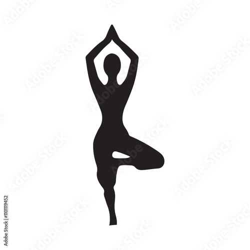 silhouette of a woman doing yoga