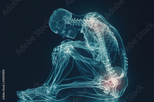 An x-ray showing the pain in the wrest joint, joint damage photo