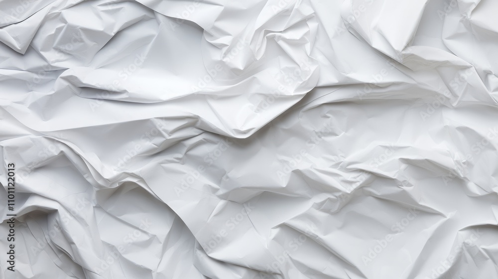 Obraz premium Crumpled white paper texture background for design and creative projects