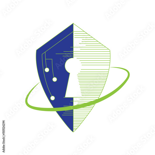 Security logo design, with shield symbol design.