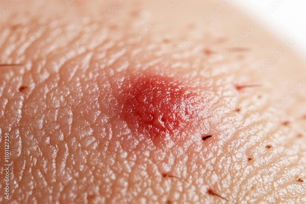 Fototapeta premium Insect bite on skin macro medical photography and health insights