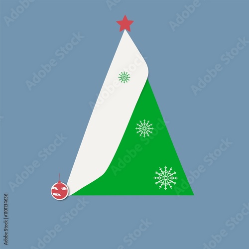 New Year and Christmas card with geometric shapes. photo