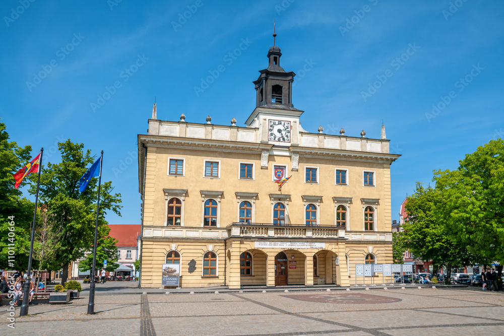 Fototapeta premium Town hall in Ostrów Wielkopolski, Greater Poland Voivodeship, Poland 