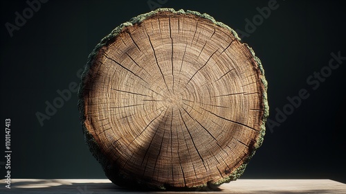 Cross section of tree isolated photo