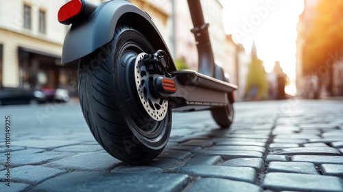 An innovative urban mobility showcase with electric scooters and smart city transportation solutions, Mobility style, photo of