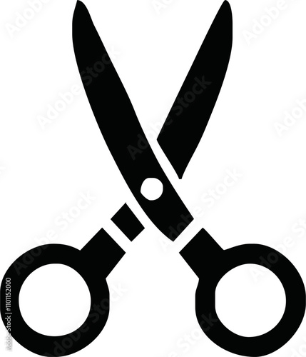 Scissors icon. Simple silhouette of open scissors. Scissors logo icon. Stock vector illustration isolated on a white background.