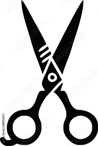 Scissors icon. Simple silhouette of open scissors. Scissors logo icon. Stock vector illustration isolated on a white background.