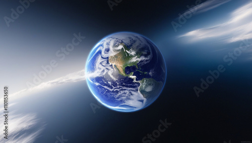 AI generative. Illustration of earth view from the space .9