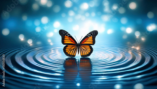 butterfly on the water, butterfly effect concept