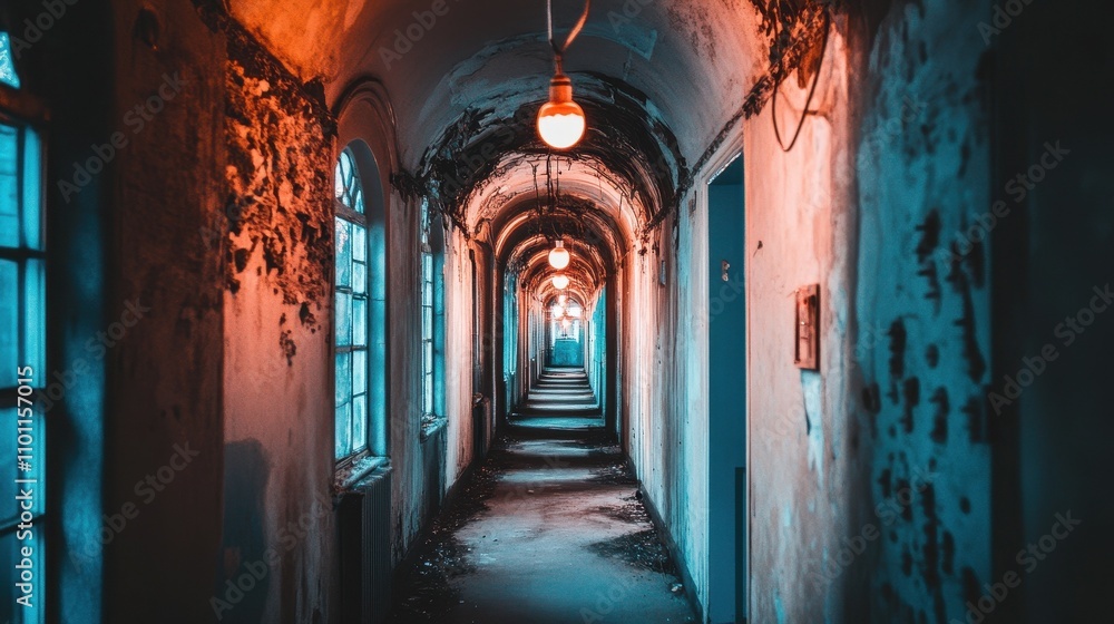 Fototapeta premium The Haunting Allure of an Abandoned Hallway