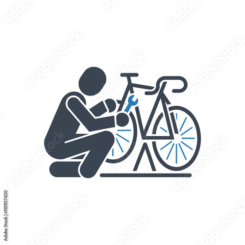 Bicycle Maintenance Tool Use Icon