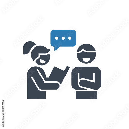 Two people discussing ideas icon