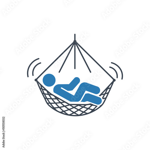 Person relaxing in a hammock icon