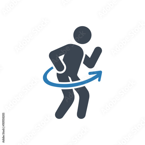 Hula hoop fitness activity icon