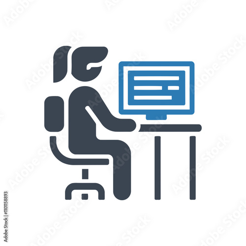 Desk worker icon