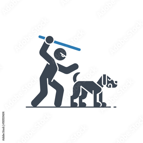 Dog Abuse Action Icon