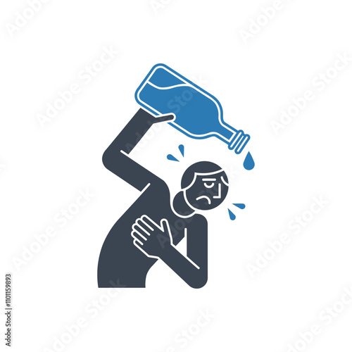 Overheated Person Pouring Water