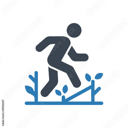 Trail running silhouette icon