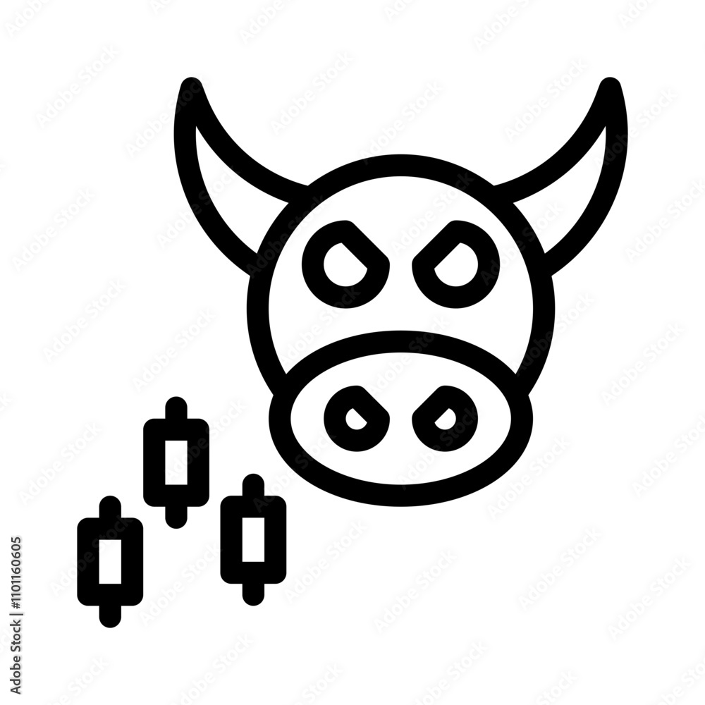 Fototapeta premium Bull line icon