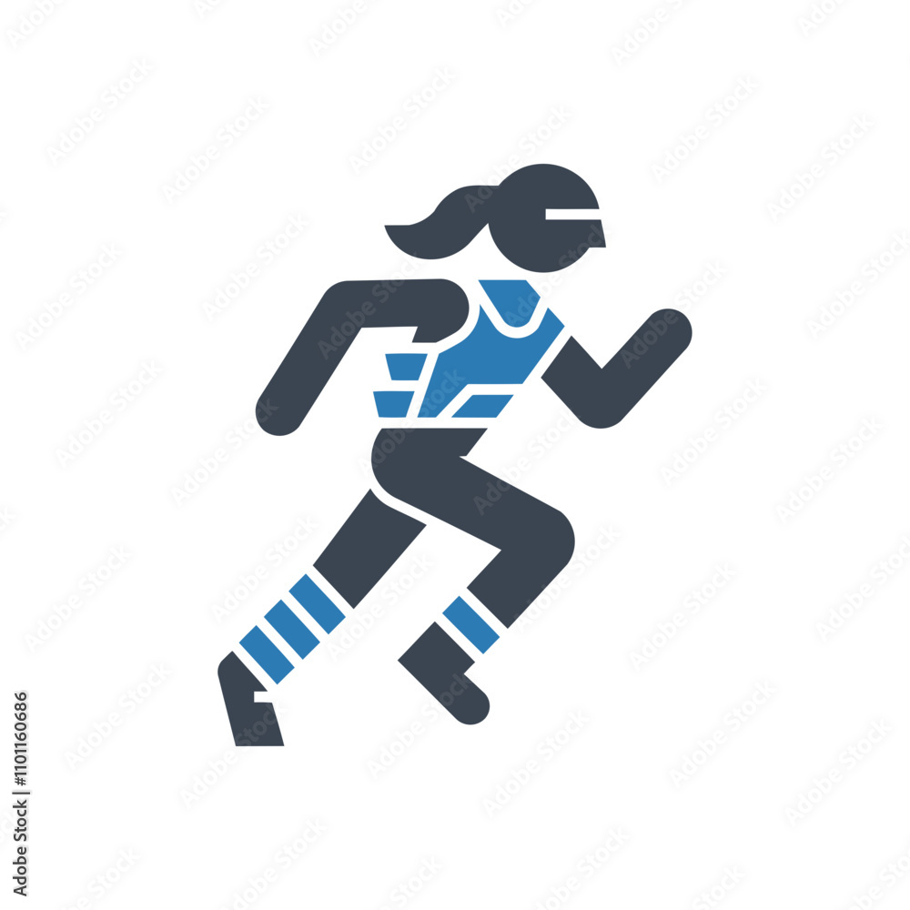 Fototapeta premium Female running silhouette icon