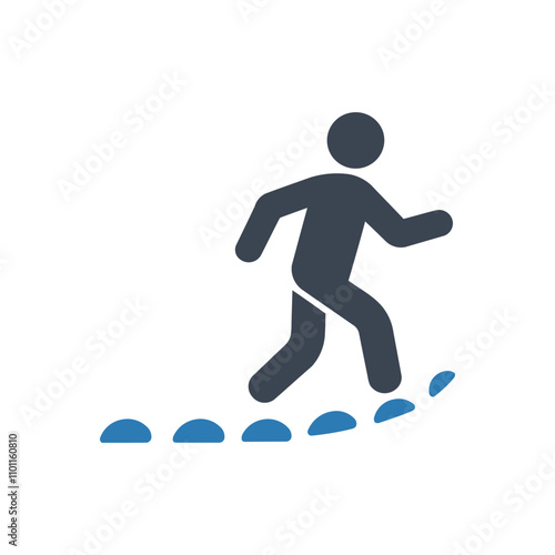 Person walking trail icon