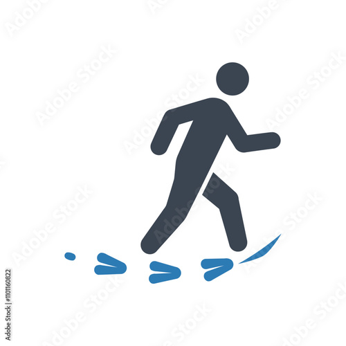 Fast running trail icon