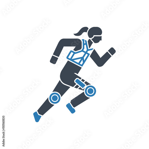 Running exoskeleton athlete icon
