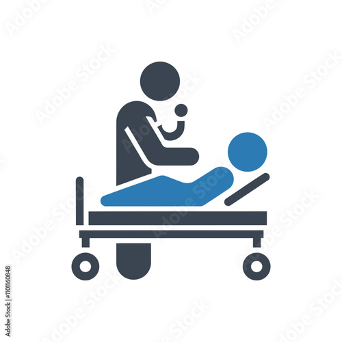 Nurse assisting patient icon