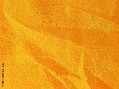 Bright and Vibrant Yellow Crumpled Paper Texture Background with Subtle Wrinkles and Detailed Shades