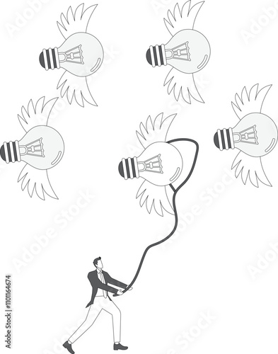 Businessman, hunting for a good idea