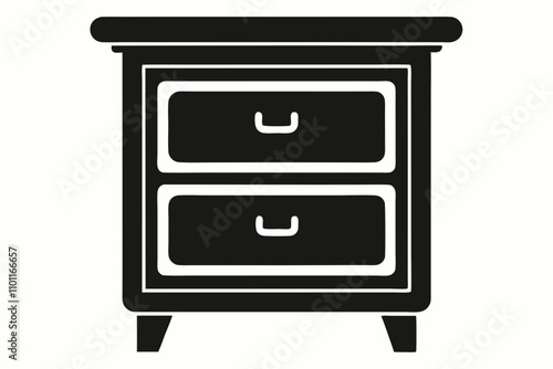 Nightstand silhouette vector illustration white background