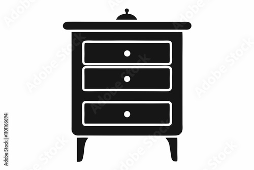 Nightstand silhouette vector illustration white background