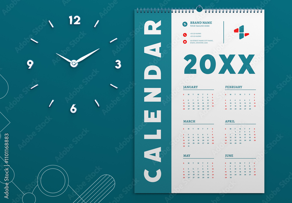 Wall Calendar Design Template สต็อกเทมเพลต | Adobe Stock