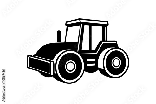 Road construction Road Roller silhouette vector illustration